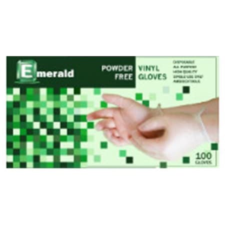 Emerald Disposable Gloves, Vinyl, Powder-Free, L, Clear VN9708